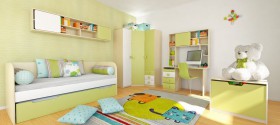 Детская комната Эппл (Зеленый/Белый/корпус Клен) в Москаленки - moskalenki.katalogmebeli.com | фото 5