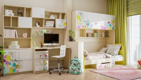 Детская комната Флёр (Белый/корпус Клен) в Москаленки - moskalenki.katalogmebeli.com | фото
