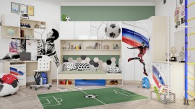 Детская комната Футбол ЧМ (Белый/Синий/корпус Клен) в Москаленки - moskalenki.katalogmebeli.com | фото 2