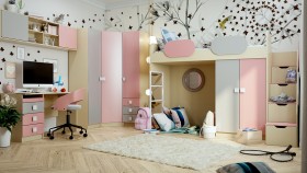 Детская комната Грэйси (Розовый/Серый/корпус Клен) в Москаленки - moskalenki.katalogmebeli.com | фото 1