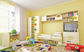 Детская комната Клаксон (Бежевый/корпус Клен) в Москаленки - moskalenki.katalogmebeli.com | фото 2