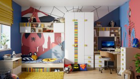 Детская комната Клаксон без машинок (Белый/корпус Клен) в Москаленки - moskalenki.katalogmebeli.com | фото 1