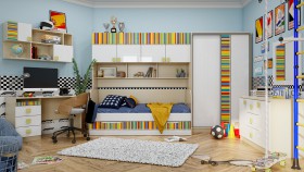 Детская комната Клаксон без машинок (Белый/корпус Клен) в Москаленки - moskalenki.katalogmebeli.com | фото 5