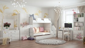 Детская комната Совушки (Белый/корпус Выбеленное дерево) в Москаленки - moskalenki.katalogmebeli.com | фото 3