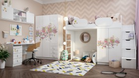 Детская комната Совушки (Белый/корпус Выбеленное дерево) в Москаленки - moskalenki.katalogmebeli.com | фото 1