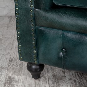 Диван кожаный Лофт Честер (темно-зеленый) в Москаленки - moskalenki.katalogmebeli.com | фото 2