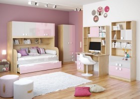 Диван-кровать Грэйси (Розовый/Серый/корпус Клен) в Москаленки - moskalenki.katalogmebeli.com | фото 3