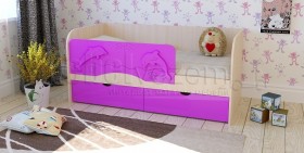 Друзья Кровать детская 2 ящика 1.6 Фиолетовый глянец в Москаленки - moskalenki.katalogmebeli.com | фото