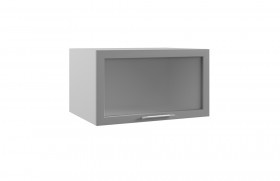 Гарда ГВПГС 800 шкаф верхний горизонтальный глубокий со стеклом высокий (Ваниль/корпус Серый) в Москаленки - moskalenki.katalogmebeli.com | фото