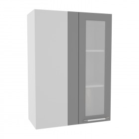 Гарда ВПУС 650 шкаф верхний угловой со стеклом высокий (Ваниль/корпус Серый) в Москаленки - moskalenki.katalogmebeli.com | фото