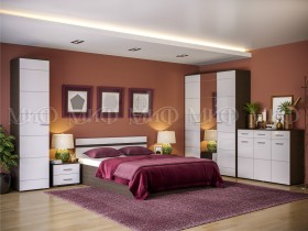 Спальня Нэнси (Венге/Белый глянец) в Москаленки - moskalenki.katalogmebeli.com | фото