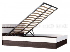 Ким кровать с подъемным механизмом 1,4 (Венге/белый глянец) в Москаленки - moskalenki.katalogmebeli.com | фото 2