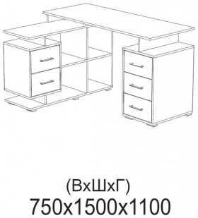 Компьютерный стол угловой СКМУ-3 белый в Москаленки - moskalenki.katalogmebeli.com | фото 2