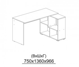 Компьютерный стол угловой СКМУ-3 дуб сонома/белый в Москаленки - moskalenki.katalogmebeli.com | фото 3
