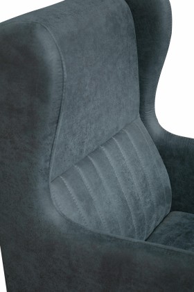 Кресло для отдыха "ЕвроМагнат" (замша дельта серо - синий)/осн. в Москаленки - moskalenki.katalogmebeli.com | фото 3