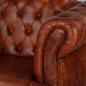 Кресло кожаное Лофт Честер-Нью (Коричневый, Рыжий) в Москаленки - moskalenki.katalogmebeli.com | фото 4