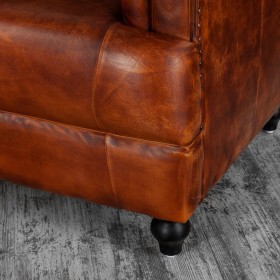 Кресло кожаное Лофт Честер-Нью (Коричневый, Рыжий) в Москаленки - moskalenki.katalogmebeli.com | фото 8