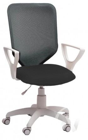 Кресло компьютерное Элегия S (белый/ткань сетка темно-серая) в Москаленки - moskalenki.katalogmebeli.com | фото