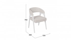 Кресло «Техас 1» (Белый матовый/Шенилл Estetica Vanille №220) в Москаленки - moskalenki.katalogmebeli.com | фото 2