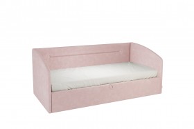 Кровать 0.9 Альба Софа (Нежно-розовый велюр) в Москаленки - moskalenki.katalogmebeli.com | фото 1