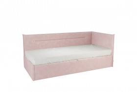 Кровать 0.9 Альба Тахта (Нежно-розовый велюр) в Москаленки - moskalenki.katalogmebeli.com | фото 1