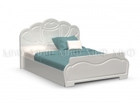Кровать 1,4м Гармония (Белый/Белый глянец) в Москаленки - moskalenki.katalogmebeli.com | фото 1