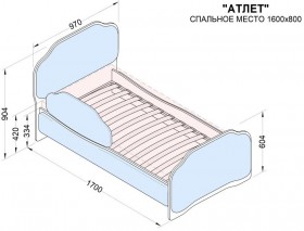 Кровать 160 Атлет 96 Серый (мягкий бортик) в Москаленки - moskalenki.katalogmebeli.com | фото 2