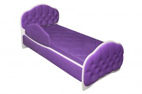 Кровать 160 Гармония 32 Фиолетовый (мягкий бортик) в Москаленки - moskalenki.katalogmebeli.com | фото 1