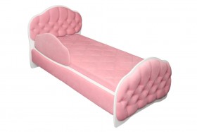 Кровать 160 Гармония 36 Светло-розовый (мягкий бортик) в Москаленки - moskalenki.katalogmebeli.com | фото 1