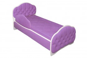 Кровать 160 Гармония 67 Светло-фиолетовый (мягкий бортик) в Москаленки - moskalenki.katalogmebeli.com | фото