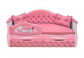 Кровать 160 серии Иллюзия 2 ящика 36 Розовый (мягкий бортик/подушки) в Москаленки - moskalenki.katalogmebeli.com | фото