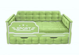 Кровать 160 серии Спорт 2 ящика 81 Фисташка (мягкие боковые накладки) в Москаленки - moskalenki.katalogmebeli.com | фото