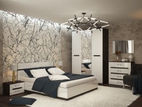 Кровать 1,6м Вегас (Венге/Белый) в Москаленки - moskalenki.katalogmebeli.com | фото 2