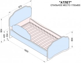 Кровать 170 Атлет 29 Синий (мягкий бортик) в Москаленки - moskalenki.katalogmebeli.com | фото 2