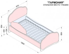 Кровать 170 Гармония 32 Фиолетовый (мягкий бортик) в Москаленки - moskalenki.katalogmebeli.com | фото 2