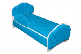 Кровать 170 Гармония 84 Ярко-голубой (мягкий бортик) в Москаленки - moskalenki.katalogmebeli.com | фото