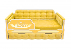 Кровать 170 серии Спорт 1 ящик 74 Жёлтый (мягкие боковые накладки) в Москаленки - moskalenki.katalogmebeli.com | фото 1