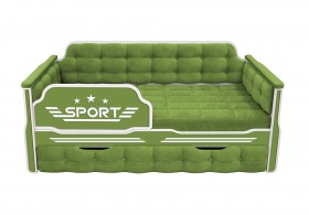 Кровать 170 серии Спорт 1 ящик 76 Зелёный (мягкие боковые накладки) в Москаленки - moskalenki.katalogmebeli.com | фото