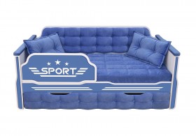 Кровать 170 серии Спорт 1 ящик 85 Синий (подушки) в Москаленки - moskalenki.katalogmebeli.com | фото