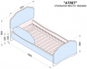 Кровать 180 Атлет 29 Синий (мягкий бортик) в Москаленки - moskalenki.katalogmebeli.com | фото 2