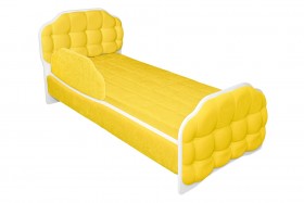 Кровать 180 Атлет 74 жёлтый (мягкий бортик) в Москаленки - moskalenki.katalogmebeli.com | фото 1