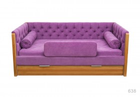 Кровать 180 серии Леди + ящик 32 Фиолетовый (мягкий бортик/подушка валик) в Москаленки - moskalenki.katalogmebeli.com | фото 1