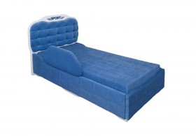 Кровать 190 Атлет Lux 29 Синий (мягкий бортик) в Москаленки - moskalenki.katalogmebeli.com | фото