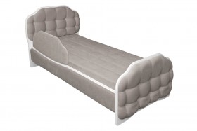 Кровать 190 Атлет Lux 96 Серый (мягкий бортик) в Москаленки - moskalenki.katalogmebeli.com | фото