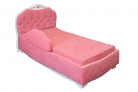 Кровать 190 Гармония Lux 36 Розовый (мягкий бортик) в Москаленки - moskalenki.katalogmebeli.com | фото