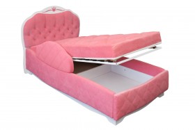 Кровать 190 Гармония Lux 36 Розовый (мягкий бортик) в Москаленки - moskalenki.katalogmebeli.com | фото 2