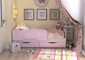 Кровать Алиса КР-812 1,6 Белфорд/Розовый металлик в Москаленки - moskalenki.katalogmebeli.com | фото 2
