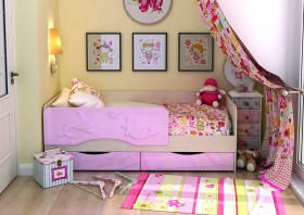 Кровать Алиса КР-812 1,6 Белфорд/Розовый металлик в Москаленки - moskalenki.katalogmebeli.com | фото 1
