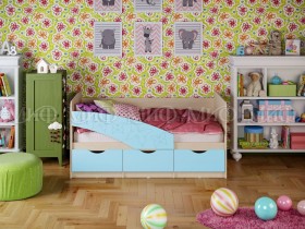 Кровать Бабочки 1,6м (Голубой матовый) в Москаленки - moskalenki.katalogmebeli.com | фото