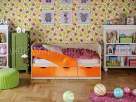 Кровать Бабочки 1,6м (Оранжевый металлик) в Москаленки - moskalenki.katalogmebeli.com | фото